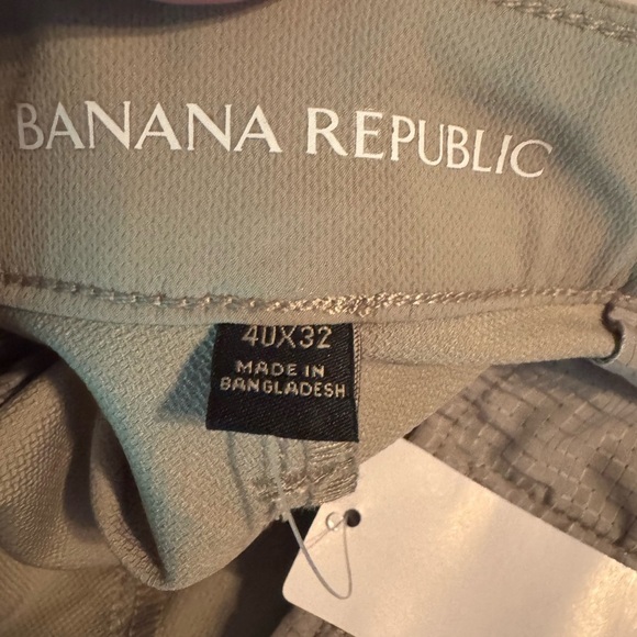 NEW! BANANA REPUBLIC Flat Front Pants Slim Fit Men's Tan London Fog 40 X 32 Golf - Picture 13 of 17